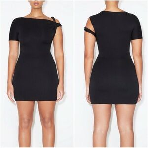 Khy Sueded Stretch Twist Mini Dress in Back Size Medium NWT